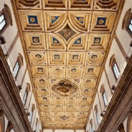 plafond à caissons du XVIIe siècle